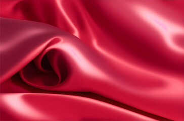 Obraz premium Close-up of a red satin fabric. The fabric is smooth and flowing, and it looks like it would be perfect for a wedding or a special occasion.