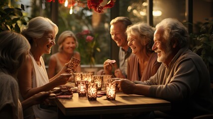 Personnes homme et femme sénior qui rigole ensemble