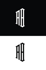 AB initial  monogram letter logo