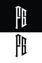 FG initial  monogram letter logo