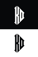 KD  initial  monogram letter logo