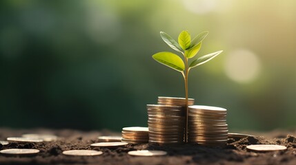 Money Plant: Growing Your Wealth Sustainably Green investment -concept
