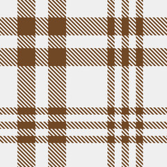 White Brown Tartan Plaid Pattern Seamless. Check fabric texture for flannel shirt, skirt, blanket
