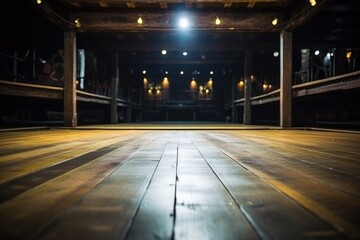 close-up of a theater stages wooden floor