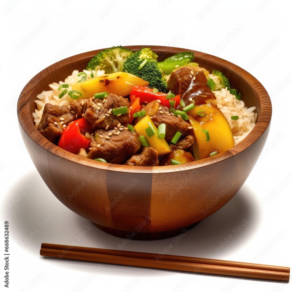 Sticker Beef Wok Bowl w Vegetables