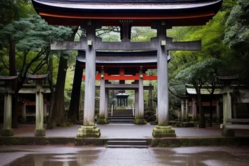 Fotobehang japanese torii gate found at shinto shrine胢s entrance © altitudevisual
