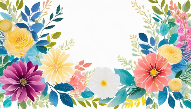 abstract floral background, A Rainbow of Blossoms: Multicolor Floral Card Design