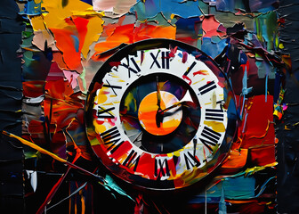 Abstract Painting of Time Running Out!