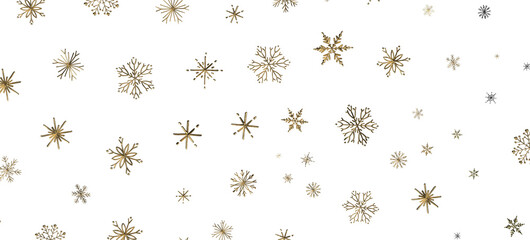 Snowflake Ballet: Exquisite 3D Illustration of Descending Festive Snowflakes in Motion