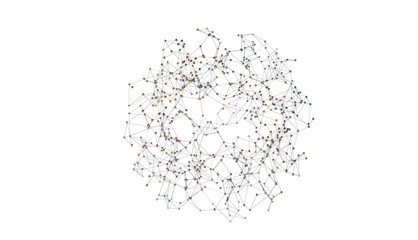 Motion of digital data flow. Communication and technology network concept with moving lines and dots