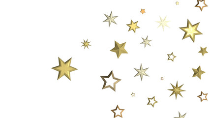 Festive Celestial Cascade: Mesmerizing 3D Illustration of Descending Christmas Stars