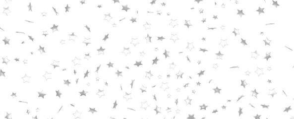 sparkling Christmas confetti falling isolated on white. magic shining flying stars glitter backdrop, sparkle border
