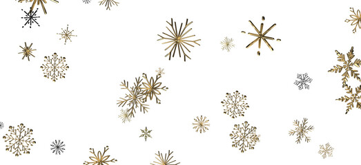 Snowflake Cascade: Mesmerizing 3D Illustration Depicting Descending Christmas Snowflakes