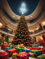 Fototapeta premium christmas tree with presents