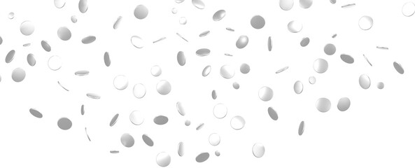 Radiant Festivity: Spectacular 3D Illustration Showcasing Radiating silver Confetti