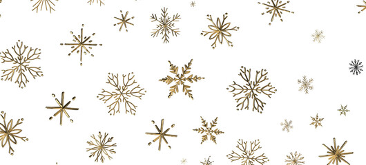 Winter Snow Showers: Spectacular 3D Illustration Showcasing Falling Christmas Snowflakes
