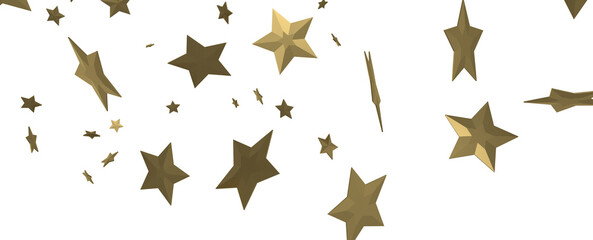 Starstruck Spectacle: 3D Illustration Transports You to a Gold Stars Shower
