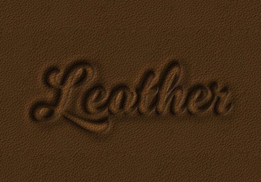 Embossed Leather Text Effect