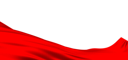 3d render of abstract red cloth falling.