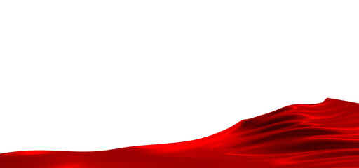 Obraz na płótnie Canvas Smooth elegant red cloth on grey background