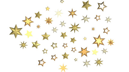 Golden Stardust Cascades in Mesmerizing 3D Rain Illustration