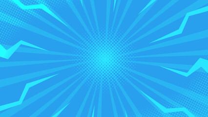 blue comic background with zoom effect 