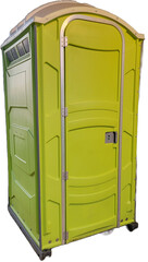 Green porta potty porta john public toilet on transparant background. High resolution png