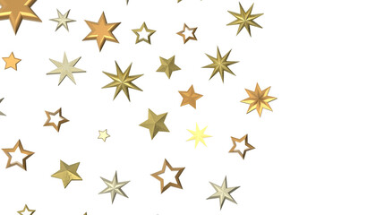 Festive Celestial Cascade: Mesmerizing 3D Illustration of Descending Christmas Stars