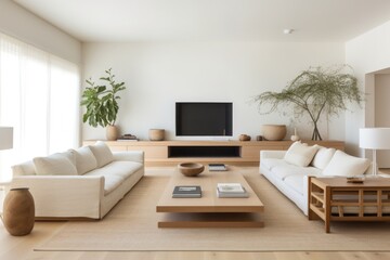 a light-filled, minimalist living room