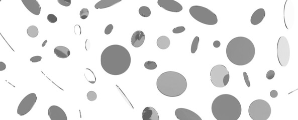 Radiant Revelry: Dynamic 3D Illustration of a Radiating silver Confetti Celebration