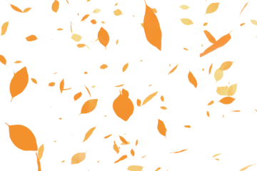 Fotobehang 黄色い落ち葉が舞い落ちる秋の風景イラスト素材です。 © hiro