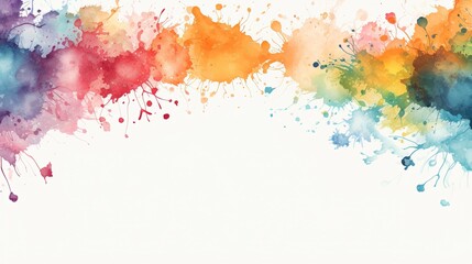 Template Background Rainbow Colors Watercolor Abstract Concept Art for Powerpoint Presentation Slides Zoom Illustration