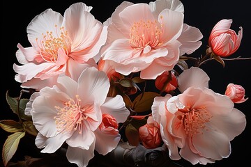 pink and white roses Generative AI