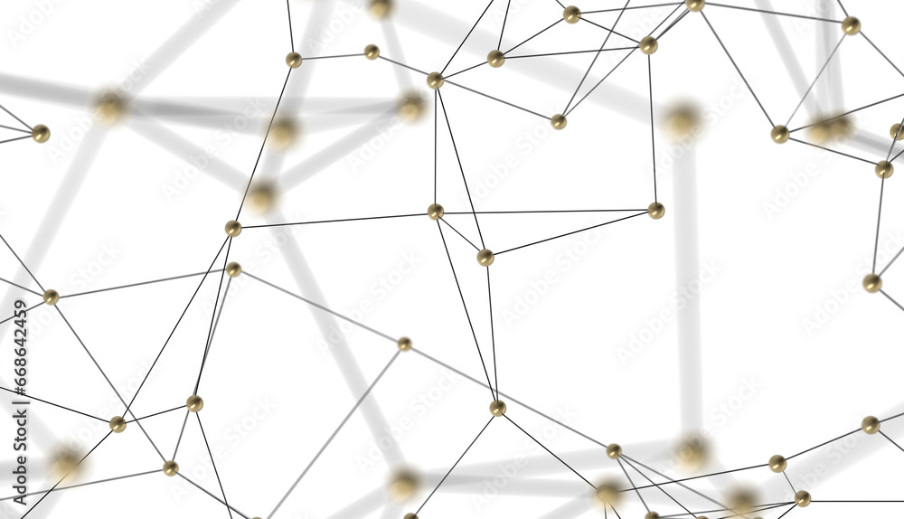 Aufkleber Molecular background with DNA. Network with connecting dots and lines.