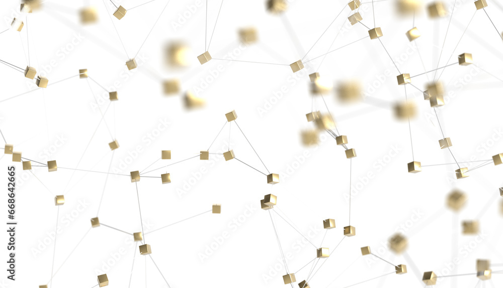 Aufkleber 3d network technology in future