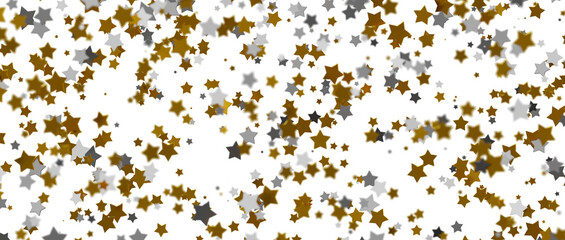 stars background, sparkle lights confetti falling. magic shining Flying christmas stars on night