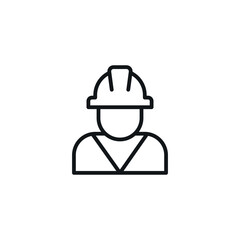 Worker linear icon. Thin line customizable illustration. Contour symbol. Vector isolated outline drawing. Editable stroke