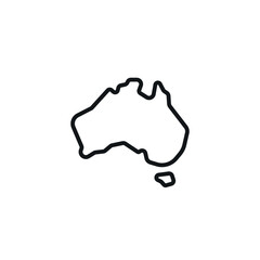 Australia linear icon. Thin line customizable illustration. Contour symbol. Vector isolated outline drawing. Editable stroke