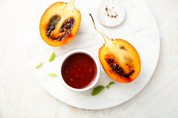 Homemade granadilla sauce or jam
