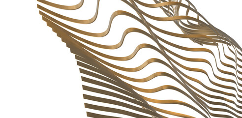 Ethereal Elegance: Abstract 3D Gold Cloth Illustration for Airy and Delicate Visuals