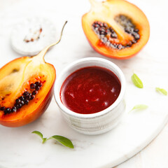 Homemade granadilla sauce or jam