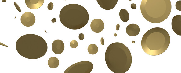 Glorious Cascade: Exquisite 3D Illustration of Glowing Gold Confetti