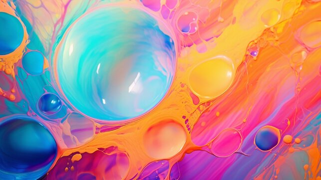 abstract colorful background with bubbles generated by AI tool