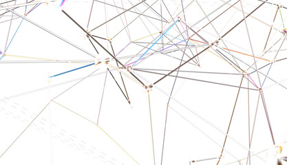 Abstract digital connection dots and lines. Technology background. Network connection structure. Plexus effect. 3d
