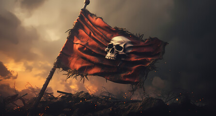 Fototapeta premium Old Pirate Flag