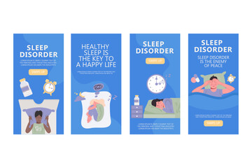Sleep disorder social media collection. Instagram stories