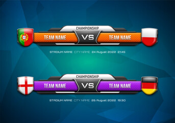 Sport scoreboard with team logo. Vector template for your design.