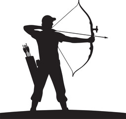 Man Archery Silhouette, Man With Bow And Arrow SVG