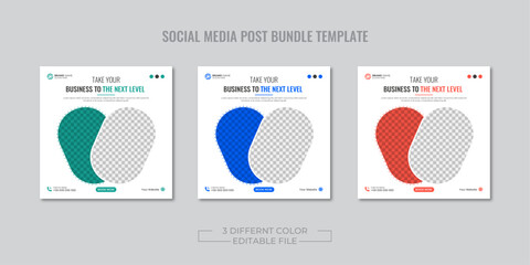 Business social media post template bundle