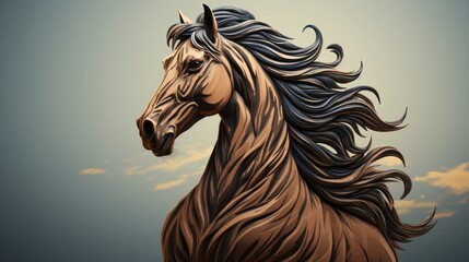 Horse Logo Template. Generative AI.